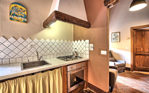 Alloggio Montegufoni 19b: Cucina, Sala da pranzo, Soggiorno