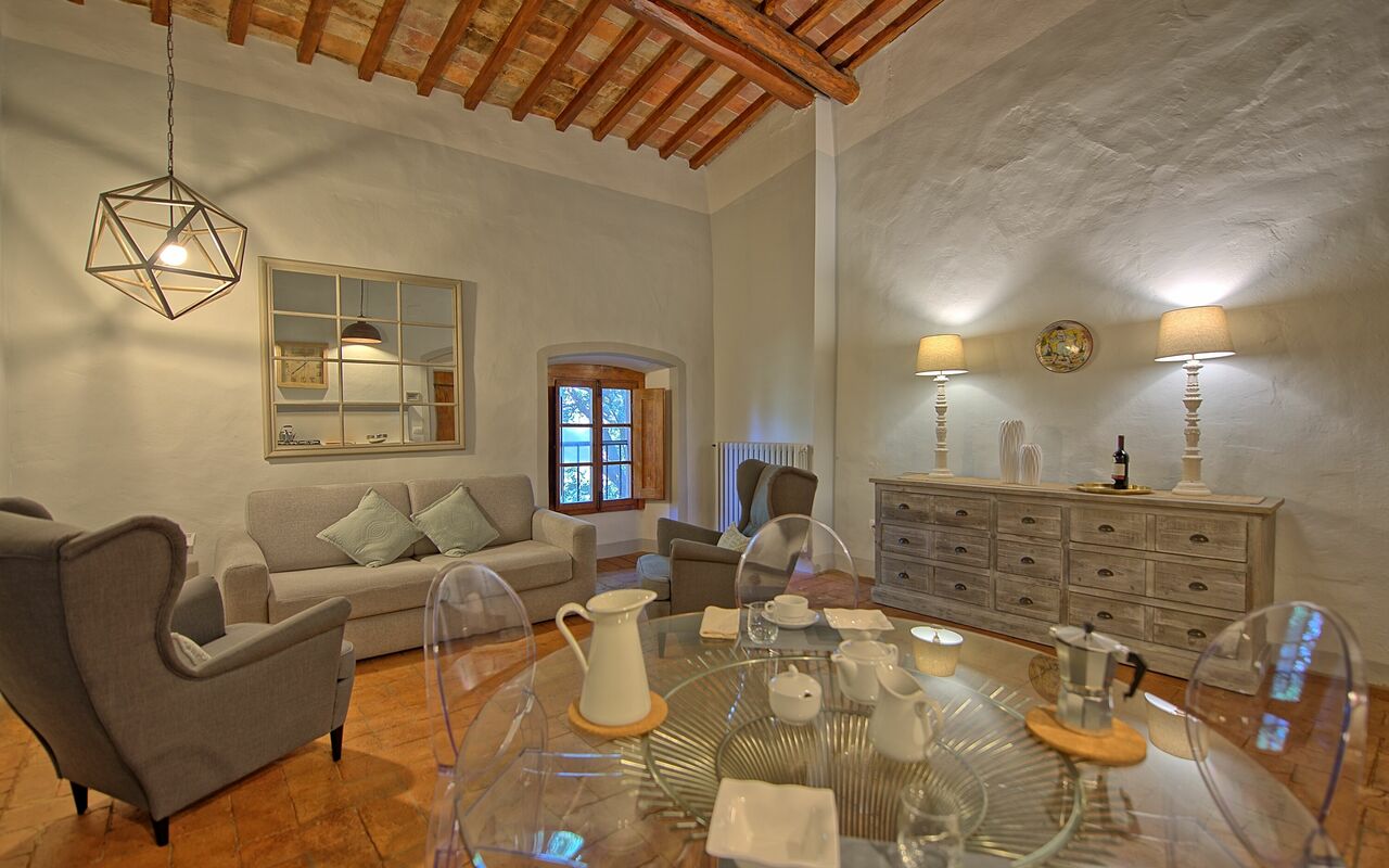 Alloggio Montegufoni 17: Cucina, Sala da pranzo, Soggiorno