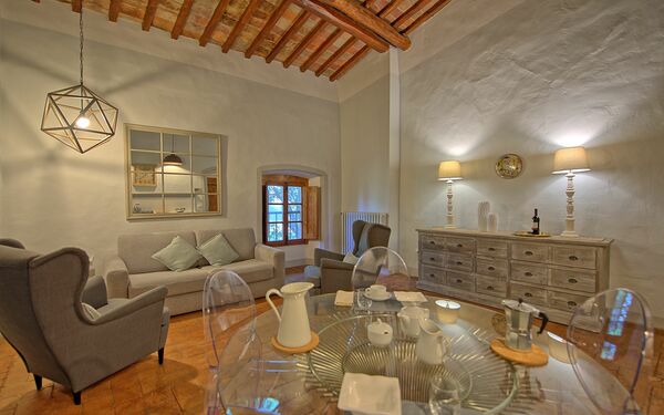 Alloggio Montegufoni 17: Cucina, Sala da pranzo, Soggiorno