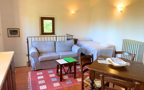 Alloggio Le Fonti 5: Sala da pranzo, Soggiorno