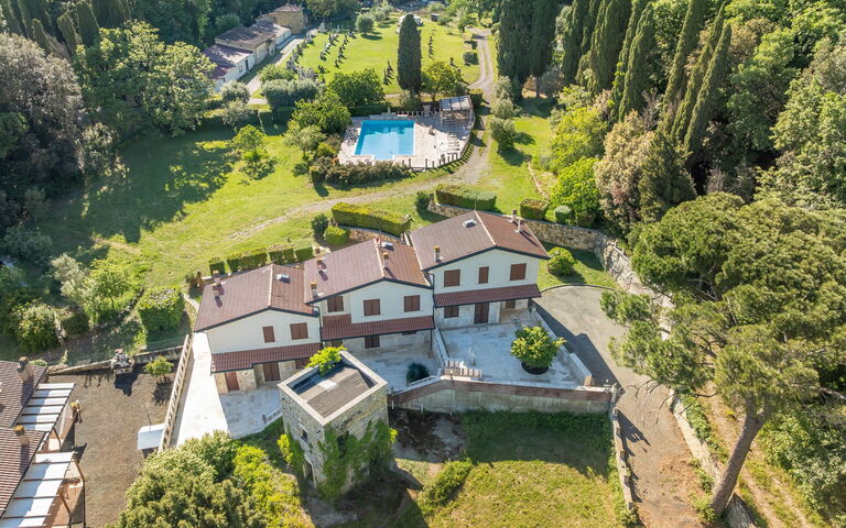 Le Querciolaie with Geothermal Pool: Giardino, Piscina, Vista Panoramica