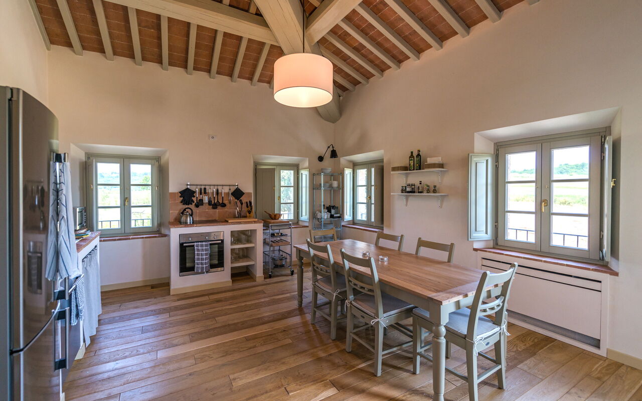 Alloggio La Valle 3 Castelfalfi: Cucina, Sala da pranzo, Soggiorno