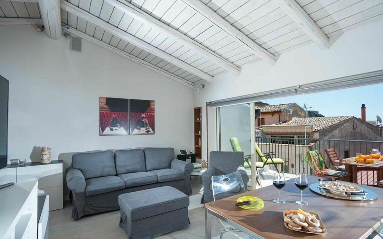 Taormina Suite: Balcone / Terrazza / Patio, Soggiorno, Vista Panoramica