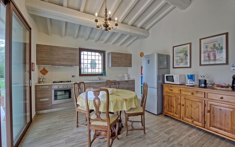 Alloggio Fornace 1: Cucina, Sala da pranzo, Soggiorno