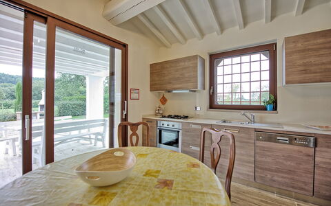 Alloggio Fornace 1: Cucina, Sala da pranzo, Soggiorno