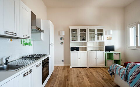 Alloggio Timone: Cucina, Sala da pranzo, Soggiorno