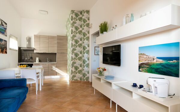 Alloggio Euthalia: Cucina, Sala da pranzo, Soggiorno