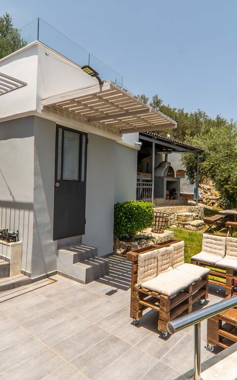 Villa Eftychia: all'aperto, Balcone / Terrazza / Patio