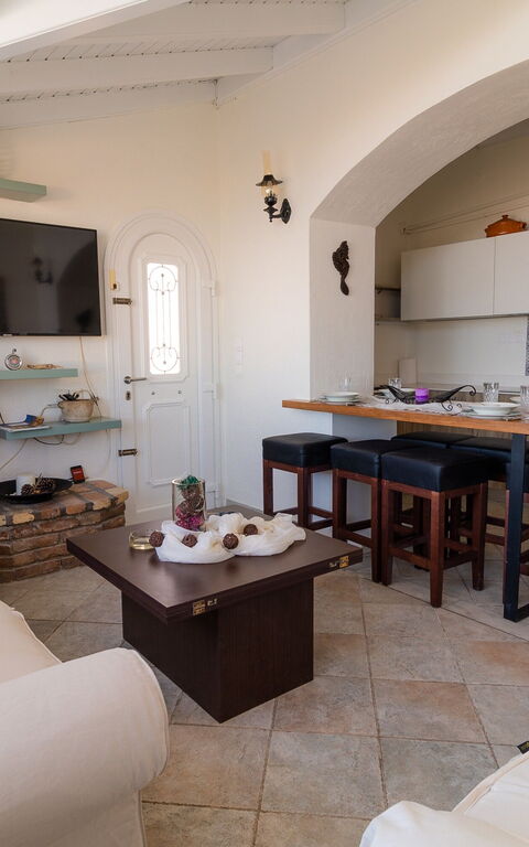 Beach Villa Athanasia: Cucina, Sala da pranzo, Soggiorno