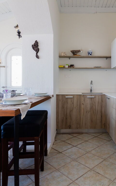 Beach Villa Athanasia: Cucina, Sala da pranzo, Soggiorno