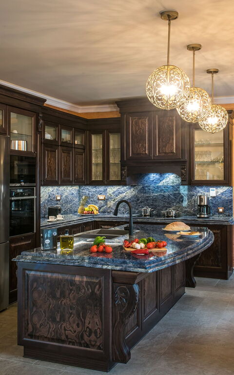 Villa Kalliste: Cucina, Sala da pranzo