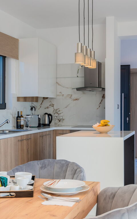 Villa Olivum: Cucina, Soggiorno