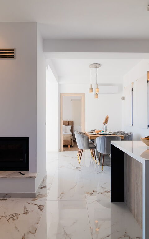 Villa Olivum: Cucina, Soggiorno