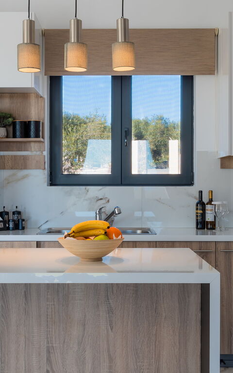 Villa Olivum: Cucina, Soggiorno