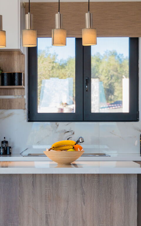 Villa Olivum: Cucina, Soggiorno