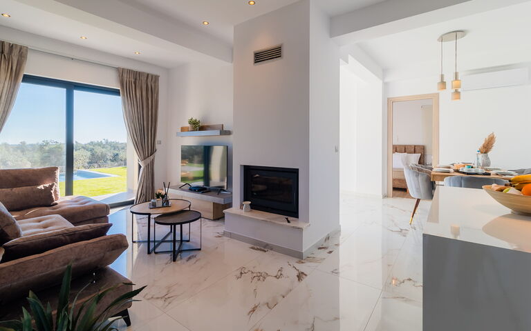 Villa Olivum: Cucina, Soggiorno