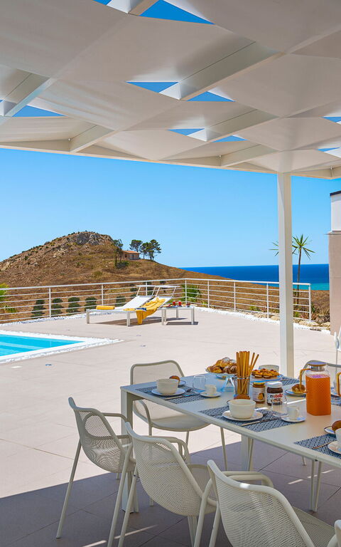 Villa Domizia: Balcone / Terrazza / Patio, Piscina, Vista Panoramica