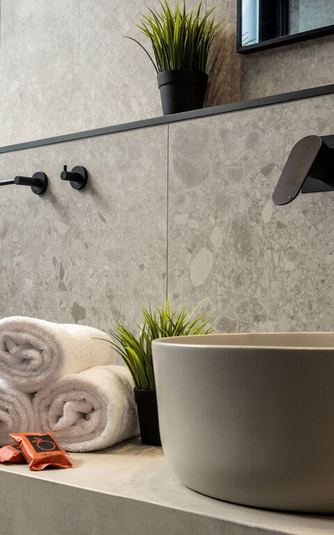 Villa Kallos: Bagno, Dettagli della stanza