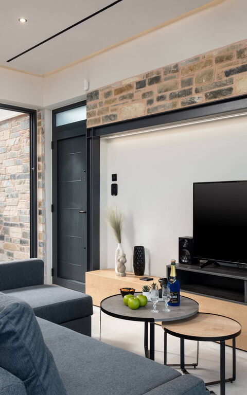 Villa Kallos: Cucina, Sala da pranzo, Soggiorno