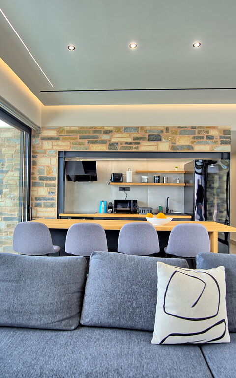 Villa Kallos: Cucina, Sala da pranzo, Soggiorno