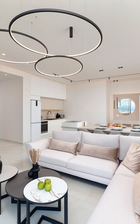 Seaview Lux: Cucina, Soggiorno