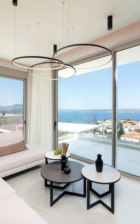 Seaview Lux: Cucina, Soggiorno