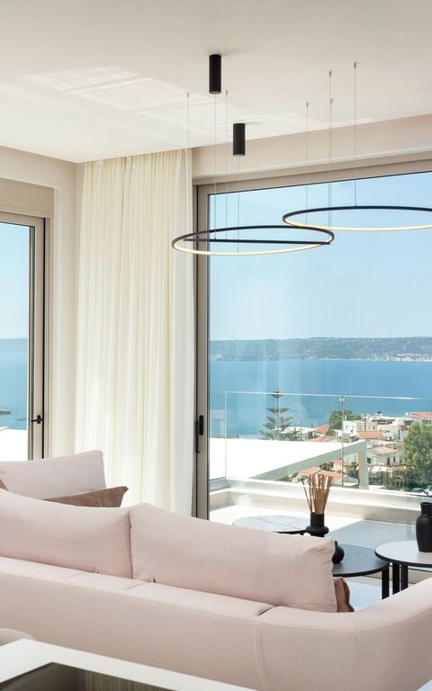 Seaview Lux: Cucina, Soggiorno