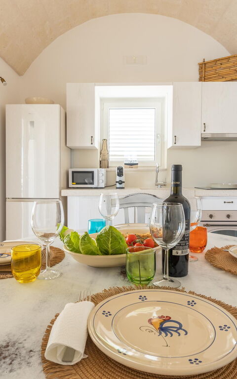 Trullo Adea: Cucina, Sala da pranzo