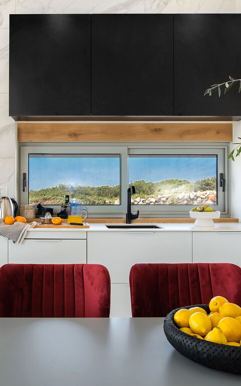 Villa Steropa: Cucina, Sala da pranzo