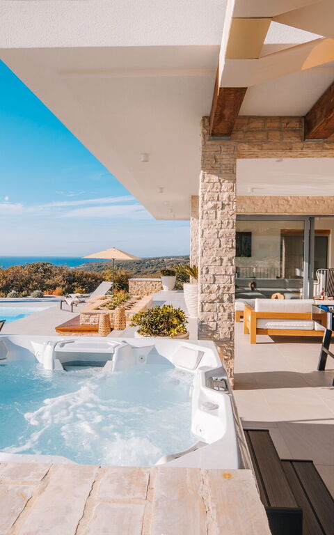 Villa Steropa: all'aperto, Balcone / Terrazza / Patio, Esterni, Idromassaggio, Piscina