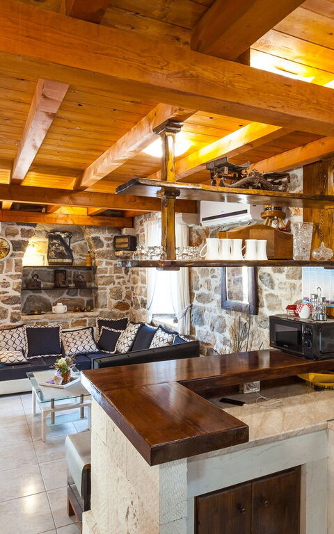 Villa Azurit: Cucina, Soggiorno