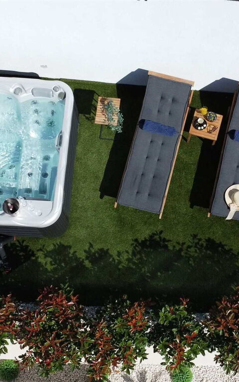 Villa Nikta: all'aperto, Balcone / Terrazza / Patio, Giardino, Idromassaggio