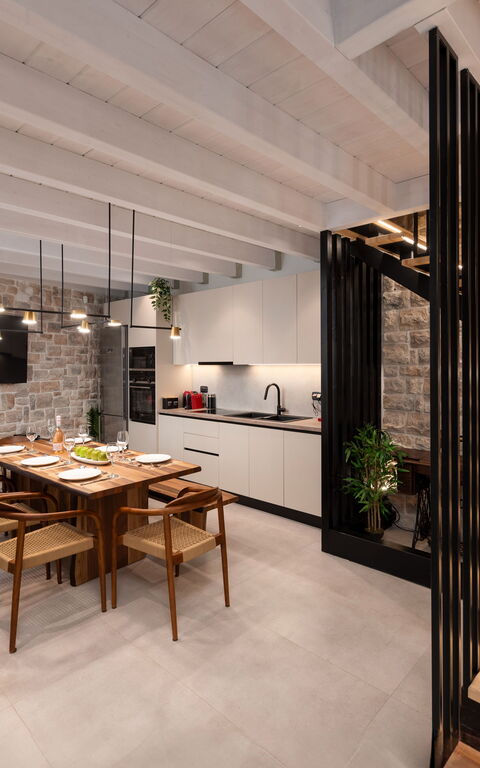 Villa Paul: Cucina, Soggiorno