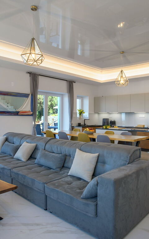 Villa Sunset: Cucina, Soggiorno