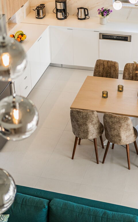 Villa Orientem Bis: Cucina, Sala da pranzo, Soggiorno