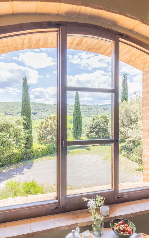 Podere Peteglia: Cucina, Vista Panoramica