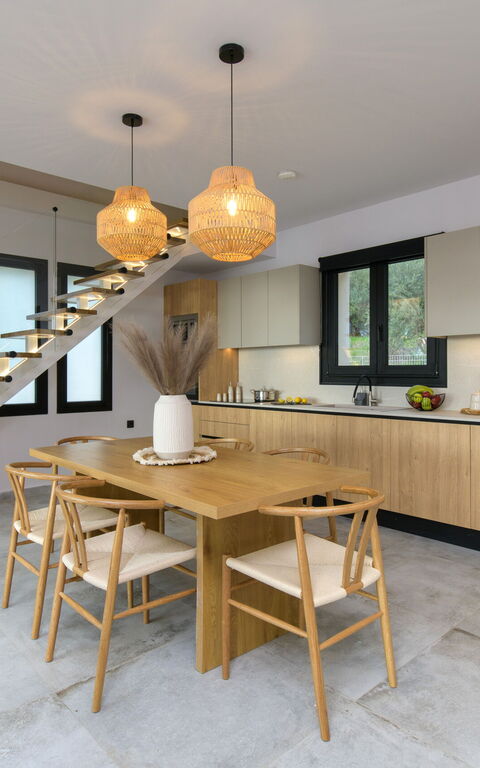 Villa Elais: Cucina, Sala da pranzo