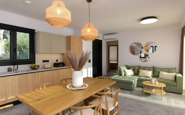 Villa Elais: Cucina, Sala da pranzo, Soggiorno