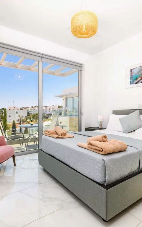 Mylos Lifestyle Seaview Villa #15: Camera da letto