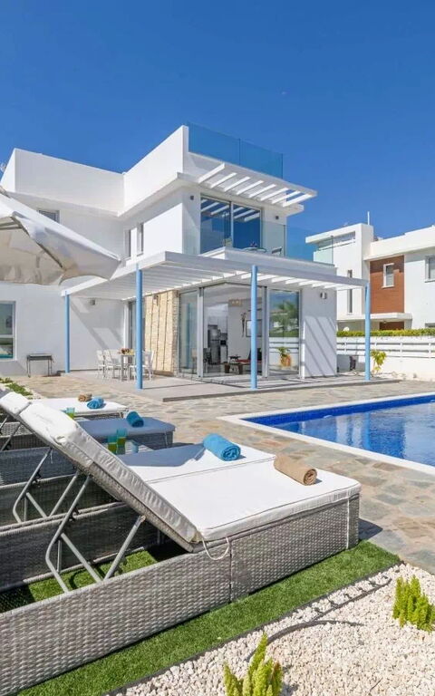 Mylos Lifestyle Seaview Villa #15: Giardino, Piscina