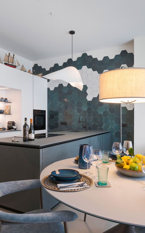 La Prua Apartament: Cucina, Sala da pranzo, Soggiorno